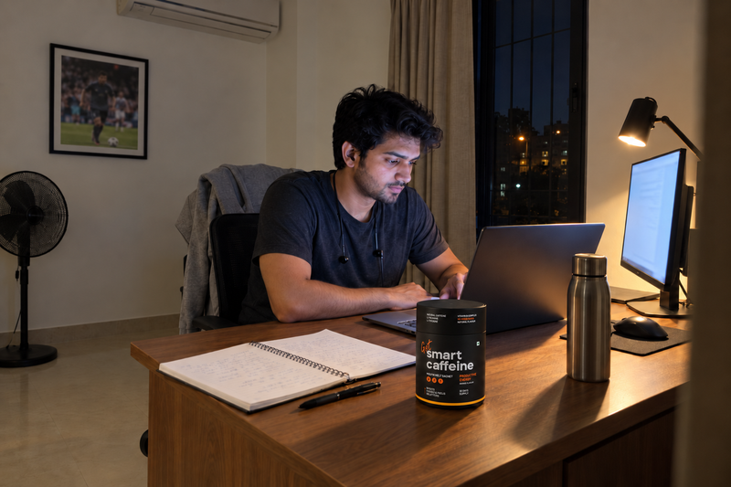 Professional working late on a laptop